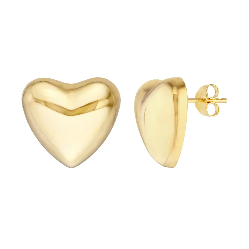 Unique Jewelry Designs Now At Discounted Rates Puff Heart Polished Earrings