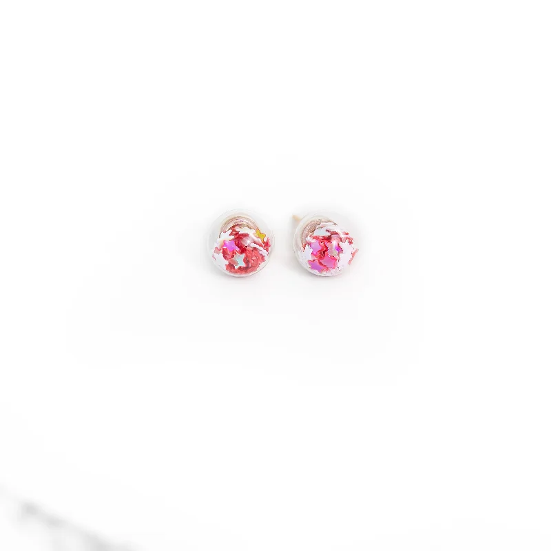 Make Every Moment Shine – Jewelry Discounts Available Raspberry Red and White | Mini Star Confetti Stud Earrings