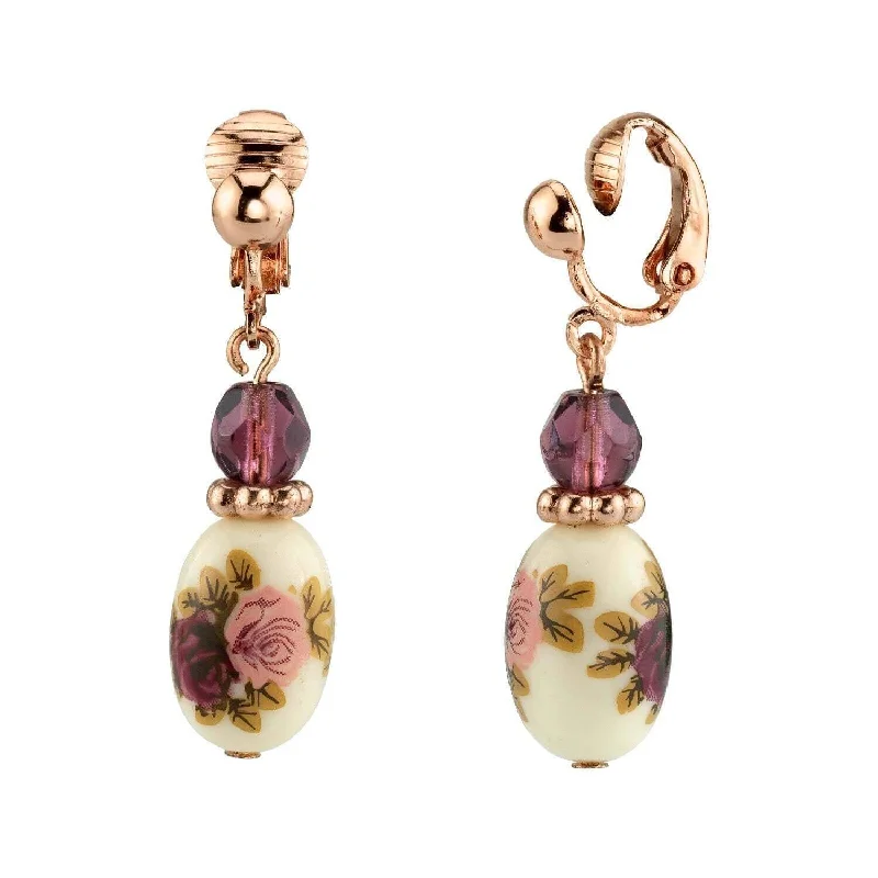 Unbeatable Offers On Luxury And Everyday Jewelry 1928 Jewelry Manor House Rose Purple Crystal Bead Flower Drop Clip On Earrings Unbeatable Offers On Luxury And Everyday Jewelry 1928 Jewelry Manor House Rose Purple Crystal Bead Flower Drop Clip On Earrings