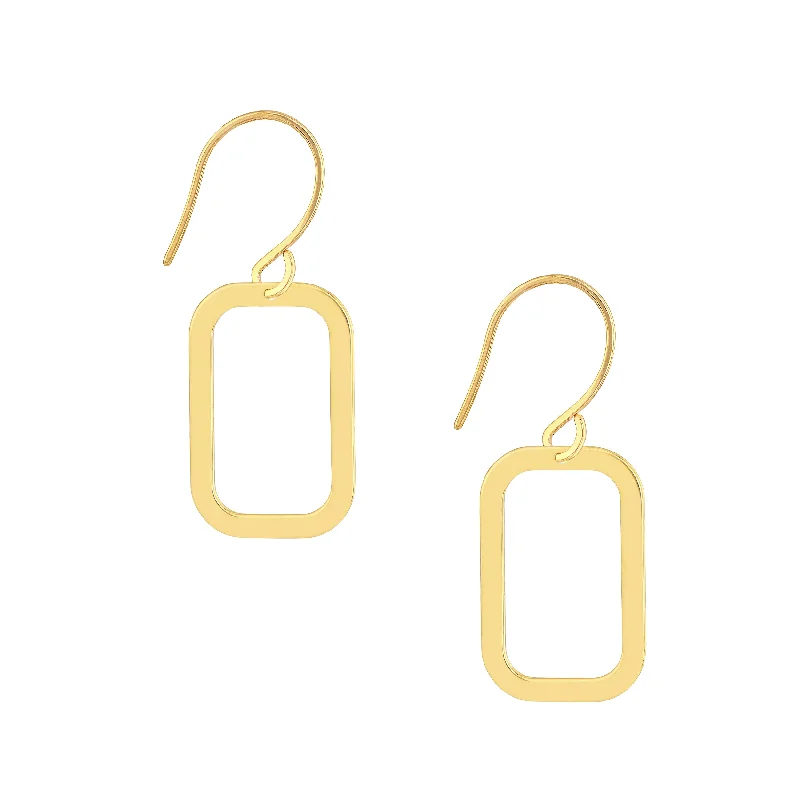 Delicate Crystal Jewelry For Sophisticated Charm Rounded Rectangle Fish Hook Earrings Delicate Crystal Jewelry For Sophisticated Charm Rounded Rectangle Fish Hook Earrings