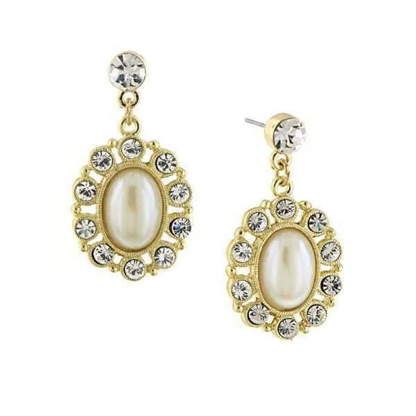 Gorgeous Jewelry, Limited-Time Savings 1928 Jewelry Faux Pearl Oval Drop Earrings