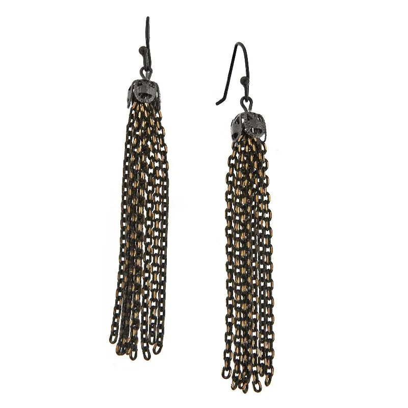 Trending Jewelry Now Available At Exclusive Prices 1928 Jewelry Eclipse Black And Gold Medium Chain Tassel Drop Earrings Trending Jewelry Now Available At Exclusive Prices 1928 Jewelry Eclipse Black And Gold Medium Chain Tassel Drop Earrings