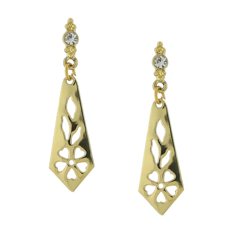 Get The Jewelry You Love At A Price You Love 1928 Jewelry Cutout Drop Earrings With Crystal Post Accents Get The Jewelry You Love At A Price You Love 1928 Jewelry Cutout Drop Earrings With Crystal Post Accents