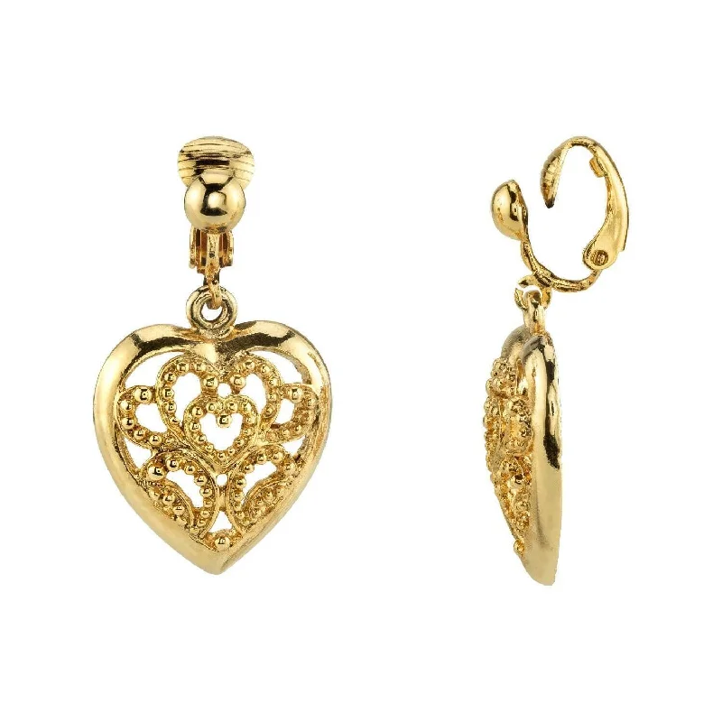 Bestselling Jewelry At Special Promotional Rates 1928 Jewelry Filigree Heart Clip On Drop Earrings Bestselling Jewelry At Special Promotional Rates 1928 Jewelry Filigree Heart Clip On Drop Earrings
