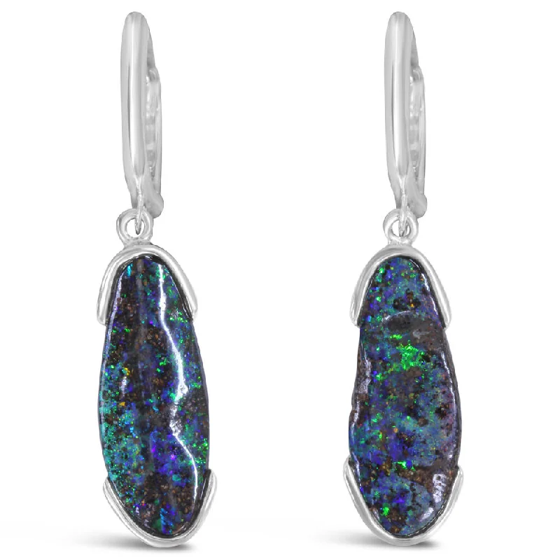 Grab Exquisite Jewelry At The Lowest Prices Sterling Silver Australian Boulder Opal Earrings Grab Exquisite Jewelry At The Lowest Prices Sterling Silver Australian Boulder Opal Earrings