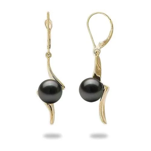 Fine Jewelry, Limited-Time Offers Available Tahitian Black Pearl Earrings in Gold - 9-10mm Fine Jewelry, Limited-Time Offers Available Tahitian Black Pearl Earrings in Gold - 9-10mm