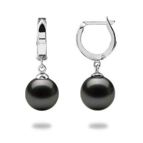 Dazzle With Discounts – Shop Jewelry On Sale Tahitian Black Pearl Earrings in White Gold - 9-10mm Dazzle With Discounts – Shop Jewelry On Sale Tahitian Black Pearl Earrings in White Gold - 9-10mm