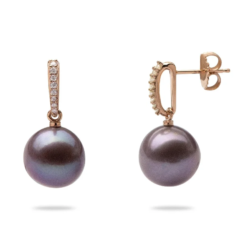 Elegant Jewelry, Exclusive Prices – Shop Now Ultraviolet Pearl Earrings in Rose Gold with Diamonds - 11-12mm Elegant Jewelry, Exclusive Prices – Shop Now Ultraviolet Pearl Earrings in Rose Gold with Diamonds - 11-12mm
