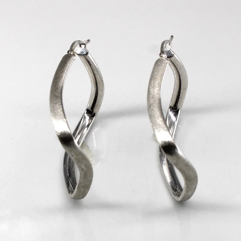 Exclusive Jewelry Bundles At Discounted Prices White Gold Wavy Hoop Earrings