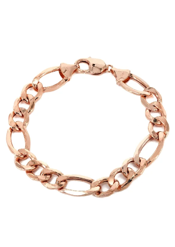 Bohemian-Inspired Jewelry For Free-Spirited Fashion 14K Rose Gold Bracelet Semi Solid Figaro Bohemian-Inspired Jewelry For Free-Spirited Fashion 14K Rose Gold Bracelet Semi Solid Figaro