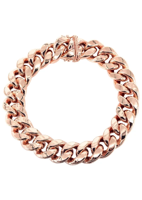 Elevate Your Jewelry Collection With Limited-Time Savings 14K Rose Gold Bracelet Semi Solid Miami Cuban Link Elevate Your Jewelry Collection With Limited-Time Savings 14K Rose Gold Bracelet Semi Solid Miami Cuban Link