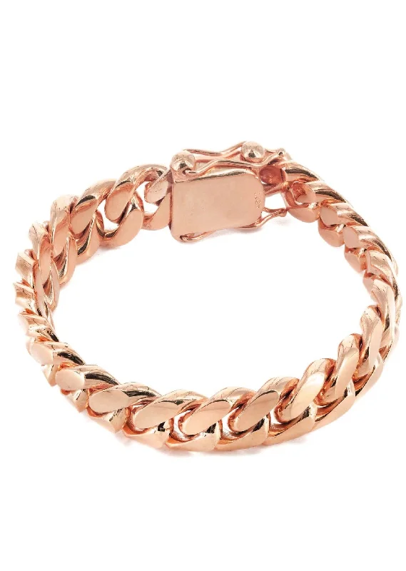 Flash Sale On Stunning Jewelry – Limited Stock Available 14K Rose Gold Bracelet Solid Miami Cuban Link Flash Sale On Stunning Jewelry – Limited Stock Available 14K Rose Gold Bracelet Solid Miami Cuban Link