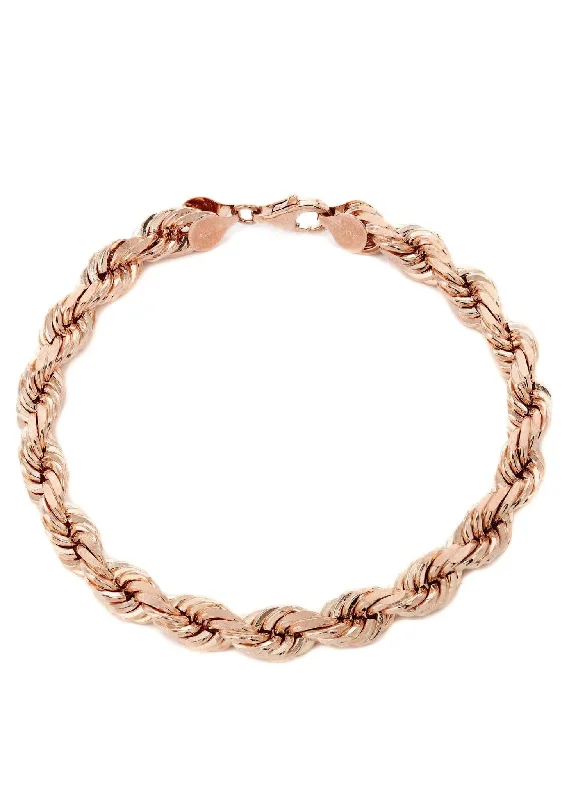 Elegant Rose Gold Jewelry For A Stylish Touch 14K Rose Gold Bracelet Solid Rope