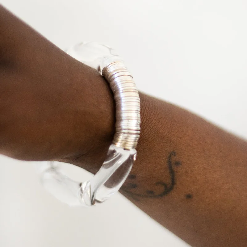 Limited-Time Jewelry Sale – Elegant Styles At Less Acrylic + Gold Bamboo Bracelet: Clear + Silver Limited-Time Jewelry Sale – Elegant Styles At Less Acrylic + Gold Bamboo Bracelet: Clear + Silver