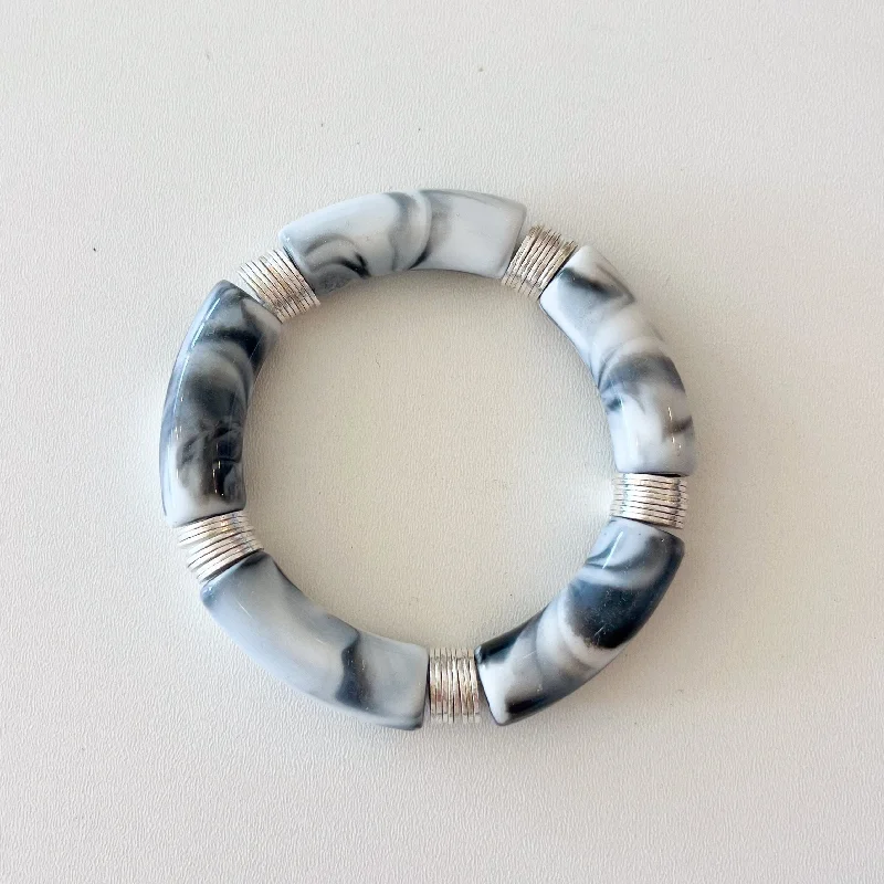 Seasonal Jewelry Sale – Upgrade Your Collection Acrylic + Gold Bamboo Bracelet: Marble + Silver Seasonal Jewelry Sale – Upgrade Your Collection Acrylic + Gold Bamboo Bracelet: Marble + Silver