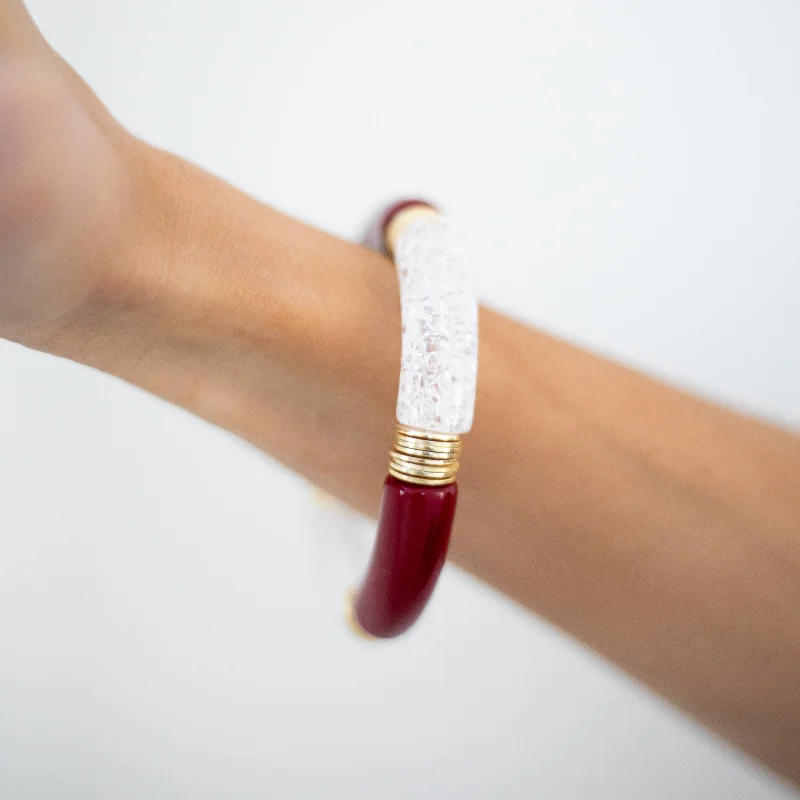 Exclusive Jewelry Bundles At Discounted Rates Acrylic + Gold Bamboo Bracelet: Maroon + Ice Exclusive Jewelry Bundles At Discounted Rates Acrylic + Gold Bamboo Bracelet: Maroon + Ice