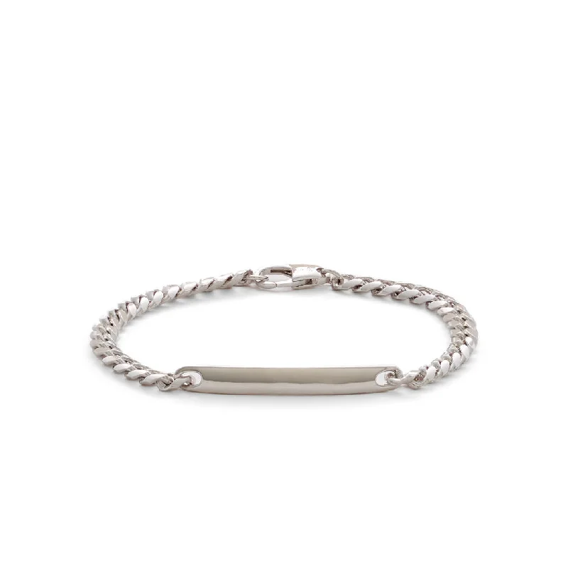 Stunning Jewelry At A Fraction Of The Price Curb & ID Tag (5mm) Silver Bracelet