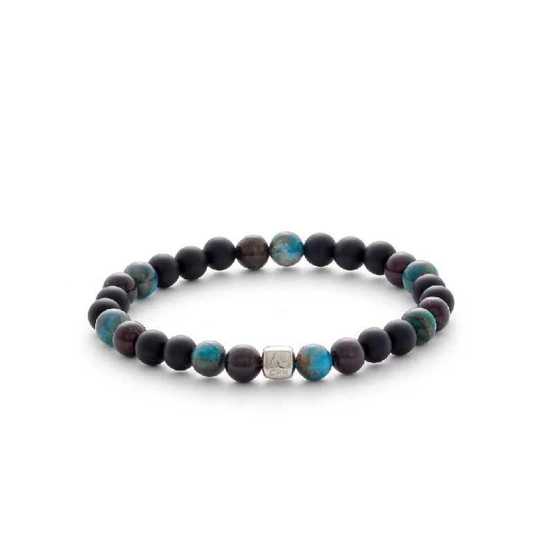 Huge Markdowns On Premium Jewelry Styles Rome (6mm) Silver Bracelet w. Heliotrope, Onyx & Apatite