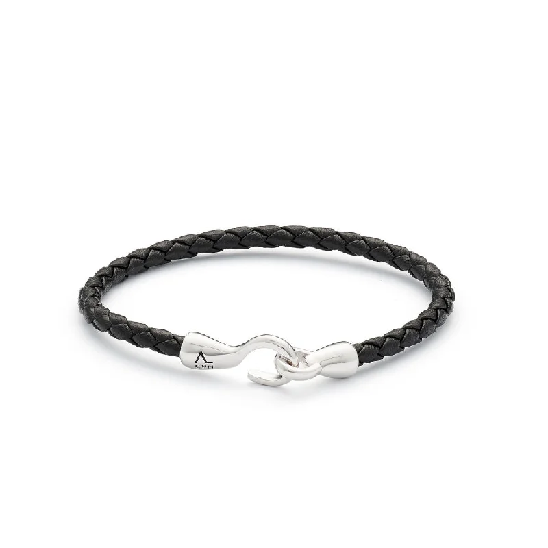 Elegant Jewelry, Exclusive Prices – Shop Now Single Bolo Leather Black Silver Bracelet