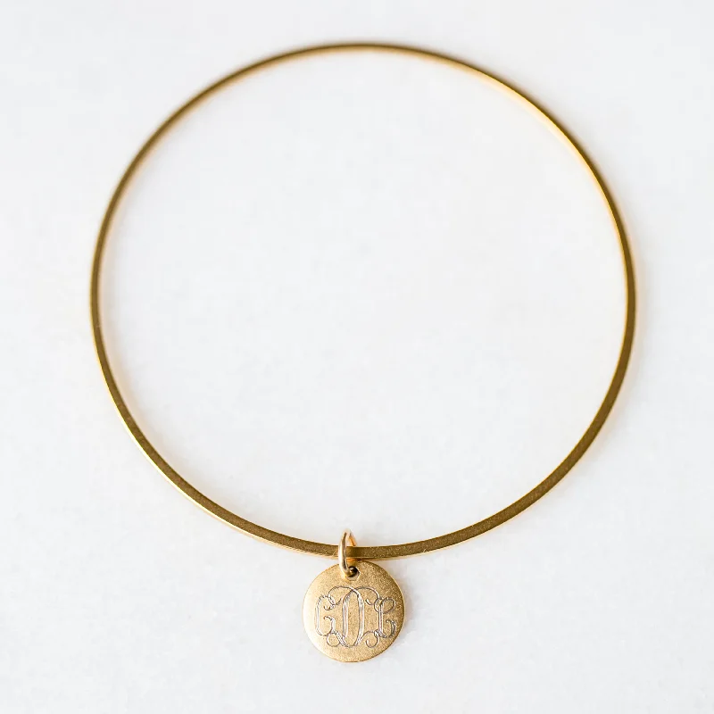Exclusive Jewelry Sale – Shine For Less Antique Bangle with Personalized Disc