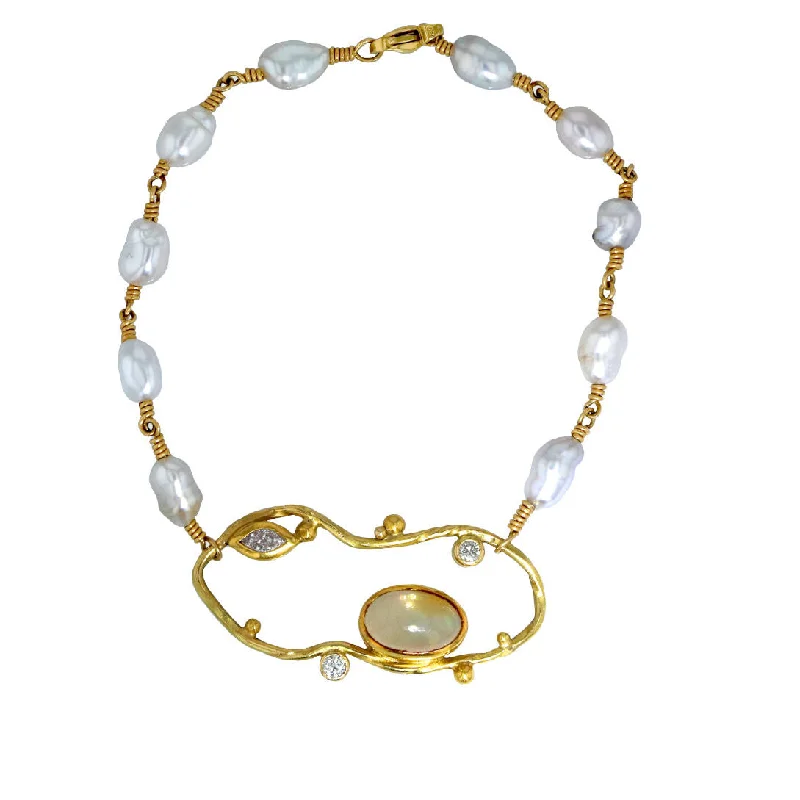 Your Dream Jewelry At Dream Prices Cloud 18K & 22K Gold Bracelet w. Diamonds & Pearls