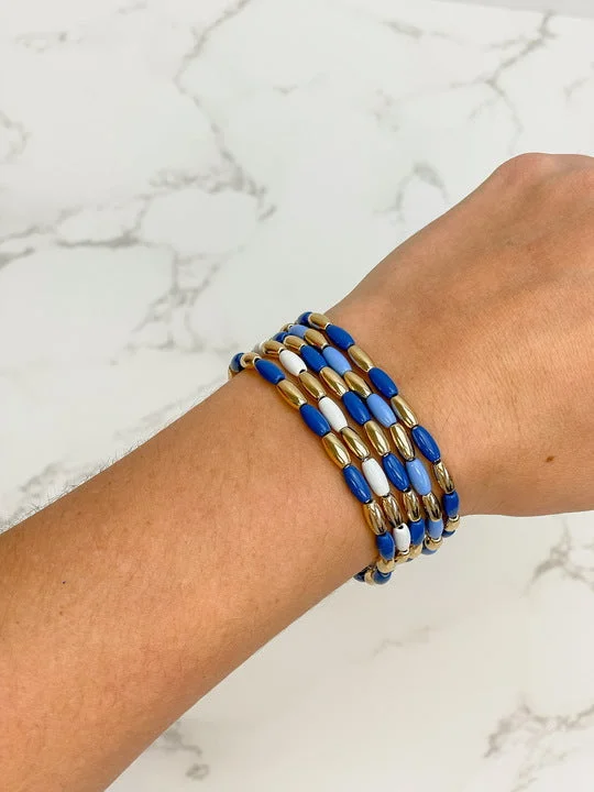 Premium Jewelry At Special Low Prices For A Limited Time Blue Rice Bead Stretch Bracelet Set Premium Jewelry At Special Low Prices For A Limited Time Blue Rice Bead Stretch Bracelet Set