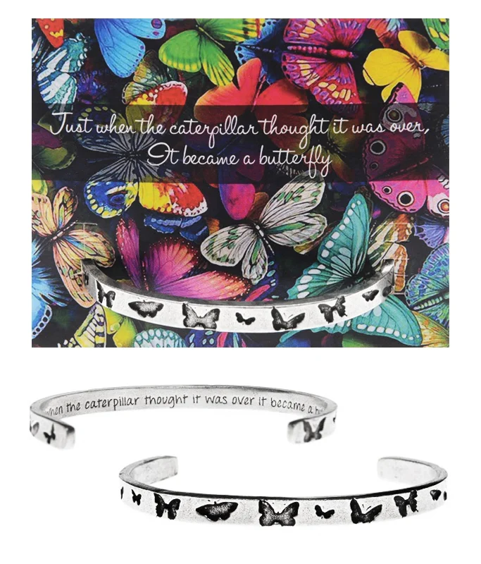Affordable Luxury Jewelry – Style At A Great Price When the Caterpillar thought it was over, it became a Butterfly Quotable Cuff Bracelet Affordable Luxury Jewelry – Style At A Great Price When the Caterpillar thought it was over, it became a Butterfly Quotable Cuff Bracelet