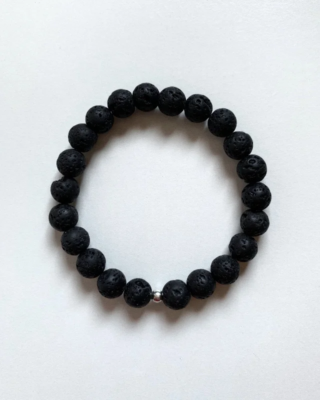 Huge Savings On Timeless Jewelry Collections Classic Lava Beaded Bracelet  - Sterling Silver