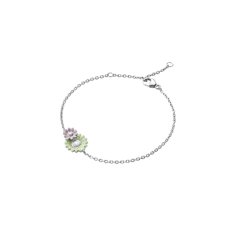 Premium Diamond Jewelry For Unforgettable Moments Daisy x Stine Goya Silver, Pink & Green Bracelet Premium Diamond Jewelry For Unforgettable Moments Daisy x Stine Goya Silver, Pink & Green Bracelet