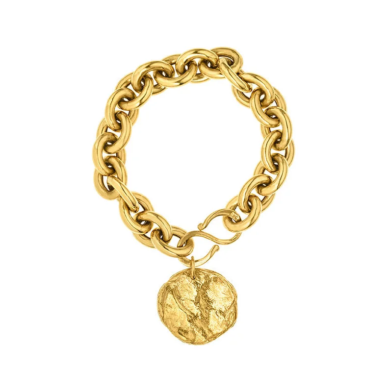 Make Your Outfit Shine With Discounted Jewelry Chunky Thalassa Disc Gold Plated Bracelet