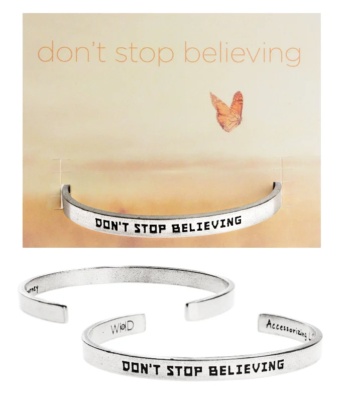 Seasonal Jewelry Sale – Upgrade Your Collection Don't Stop Believing Quotable Cuff Bracelet Seasonal Jewelry Sale – Upgrade Your Collection Don't Stop Believing Quotable Cuff Bracelet