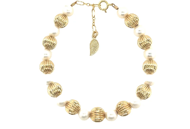 Get The Sparkle You Love At Prices You Adore "EVELYN" 14k gold-filled & pearl beaded bracelet Get The Sparkle You Love At Prices You Adore "EVELYN" 14k gold-filled & pearl beaded bracelet