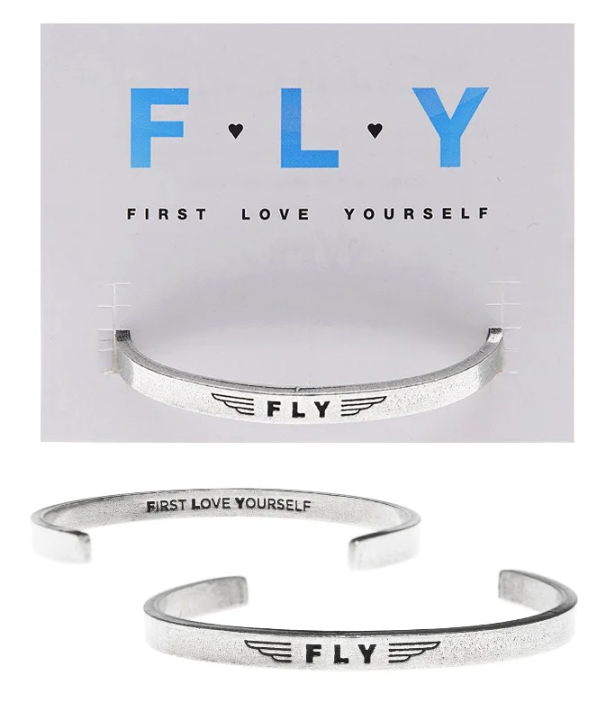 Huge Markdowns On Premium Jewelry Styles FLY (inside - First Love Yourself) Quotable Cuff