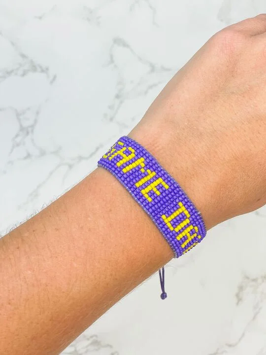 Jewelry Clearance Event – Stock Up Before It's Over 'Game Day' Beaded Adjustable Bracelet - Purple & Yellow Jewelry Clearance Event – Stock Up Before It's Over 'Game Day' Beaded Adjustable Bracelet - Purple & Yellow