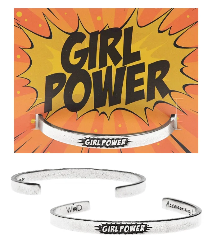 Breathtaking Jewelry, Breathtaking Prices Girl Power Quotable Cuff Pewter Bracelet