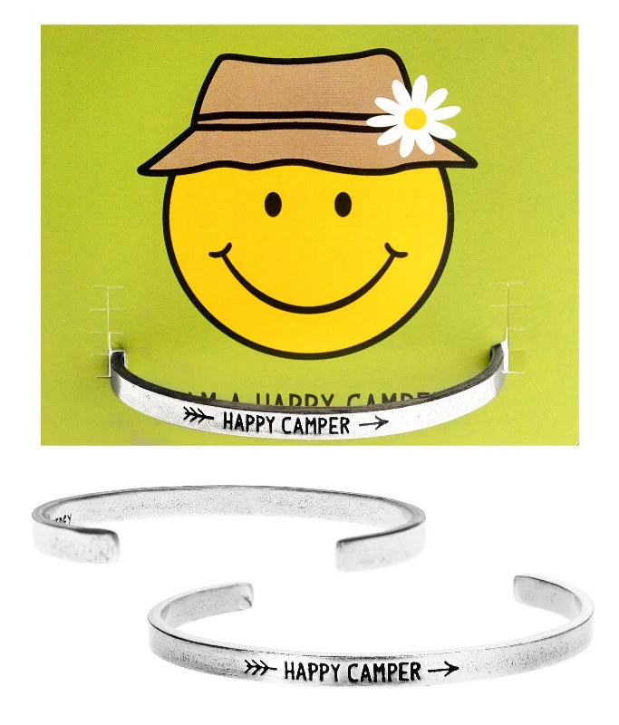 Fashion-Forward Geometric Jewelry For Contemporary Style Happy Camper Quotable Cuff Bracelet Fashion-Forward Geometric Jewelry For Contemporary Style Happy Camper Quotable Cuff Bracelet
