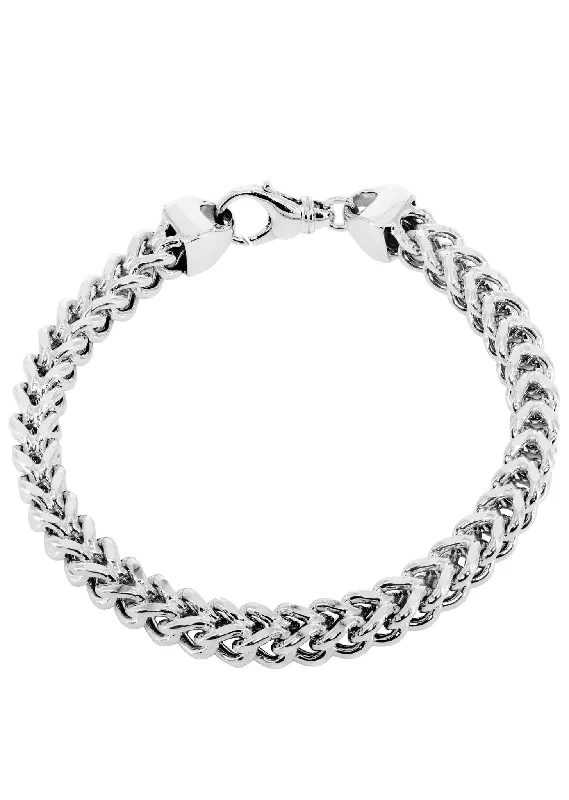 Elevate Your Outfit With Discounted Statement Jewelry 14K White Gold Bracelet Semi Solid Franco Elevate Your Outfit With Discounted Statement Jewelry 14K White Gold Bracelet Semi Solid Franco