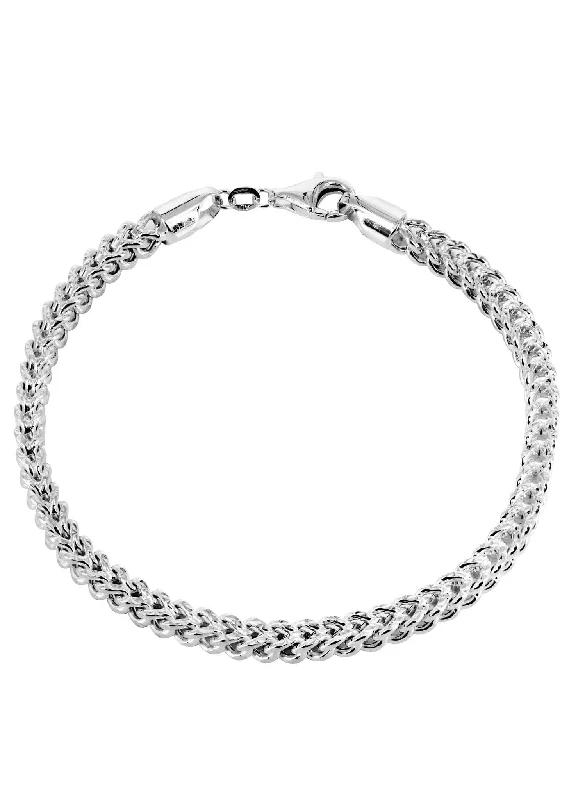Elegant Necklaces And Bracelets At Limited-Time Offers 14K White Gold Bracelet Semi Solid Franco Diamond Cut Elegant Necklaces And Bracelets At Limited-Time Offers 14K White Gold Bracelet Semi Solid Franco Diamond Cut