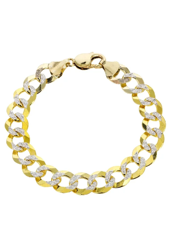 Stunning Jewelry At Even More Stunning Prices 14K Gold Bracelet Semi Solid  Cuban Diamond Cut