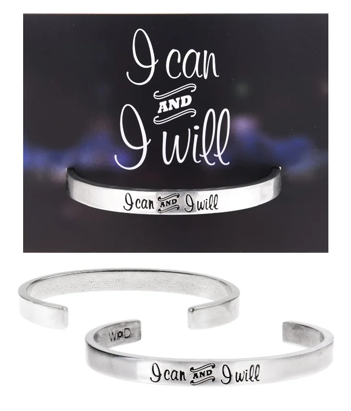 Unmissable Jewelry Clearance – Final Reductions I Can and I Will Quotable Cuff Bracelet Unmissable Jewelry Clearance – Final Reductions I Can and I Will Quotable Cuff Bracelet