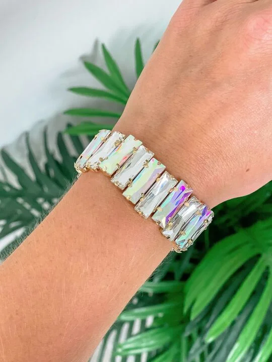 Shop Trending Jewelry With Exclusive Savings Iridescent Jewel Stretch Bracelet - Clear Shop Trending Jewelry With Exclusive Savings Iridescent Jewel Stretch Bracelet - Clear