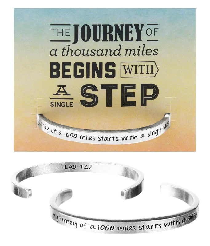 Limited-Stock Jewelry Clearance – Grab Your Favorites Now Journey of a 1000 Miles Starts With a Single Step Quotable Cuff Bracelet Limited-Stock Jewelry Clearance – Grab Your Favorites Now Journey of a 1000 Miles Starts With a Single Step Quotable Cuff Bracelet