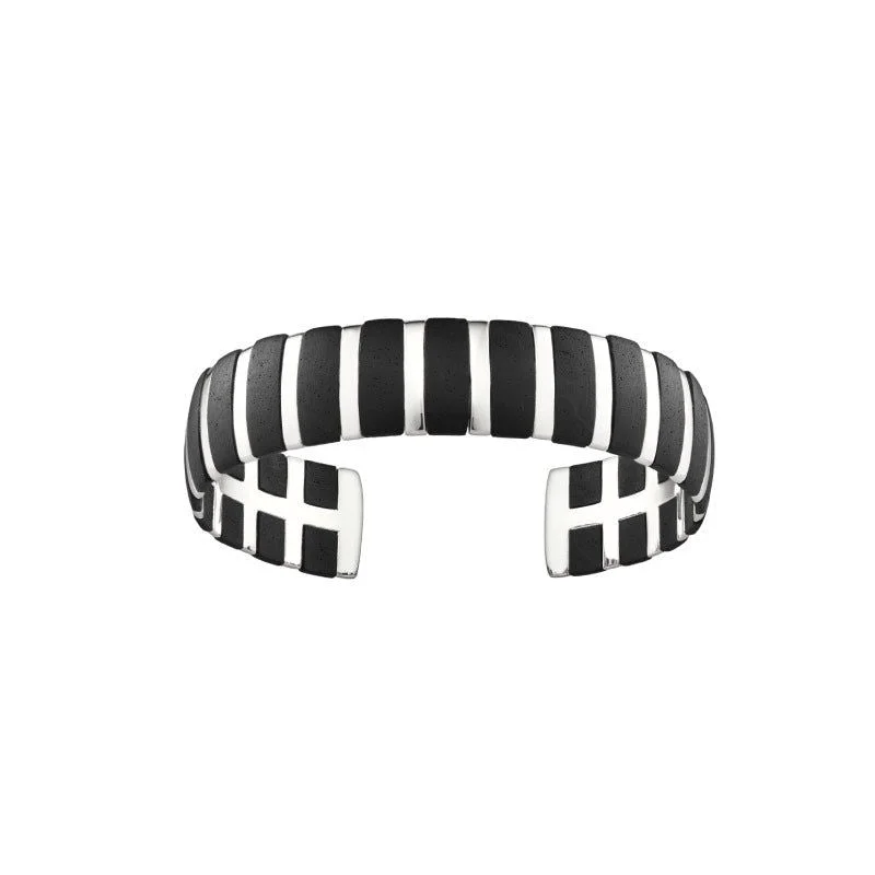 Unbeatable Offers On Luxury And Everyday Jewelry Helena Striped Silver Bangle