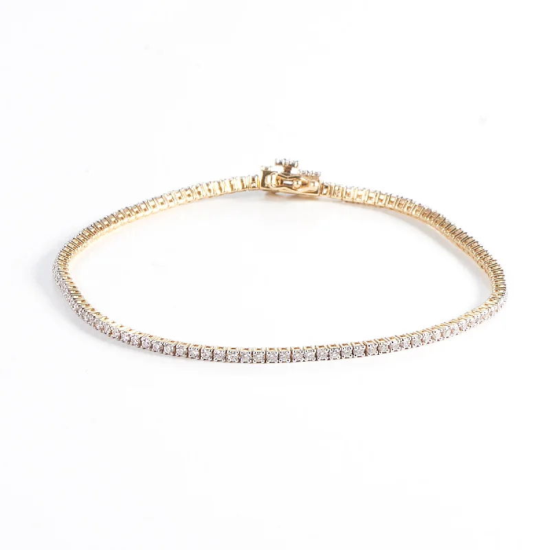 Buy More, Save More – Special Jewelry Discounts Tennis 14K Gold Bracelet w. 1ct Diamonds