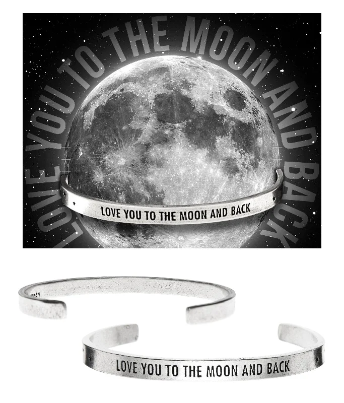Classic And Modern Jewelry Styles On Sale Love You to the Moon and Back Quotable Cuff Bracelet