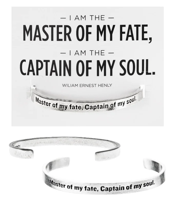 Personalized Jewelry At Special Discount Rates Master Of My Fate, Captain of my Soul Quotable Cuff Bracelet Personalized Jewelry At Special Discount Rates Master Of My Fate, Captain of my Soul Quotable Cuff Bracelet