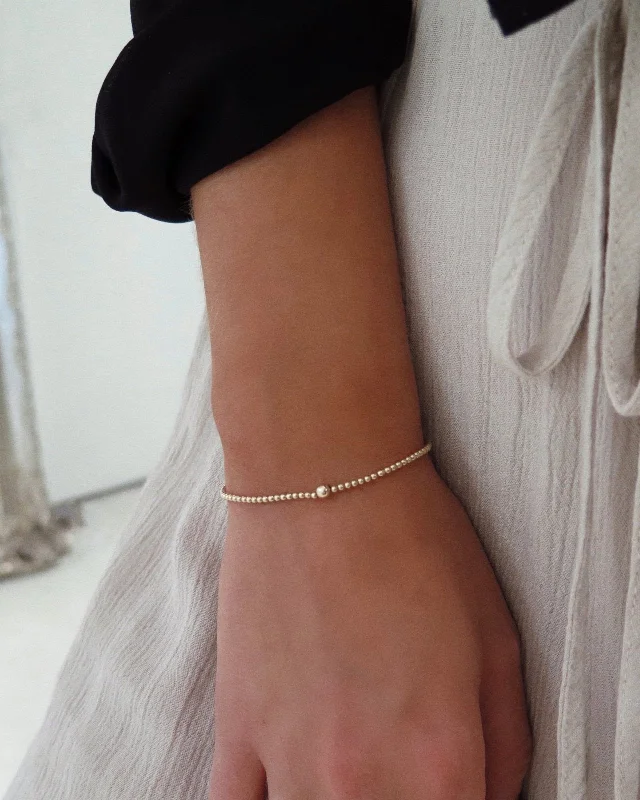 Exclusive Online Jewelry Sale – Don't Wait Mini Beaded Bracelet  - 14k Yellow Gold Fill