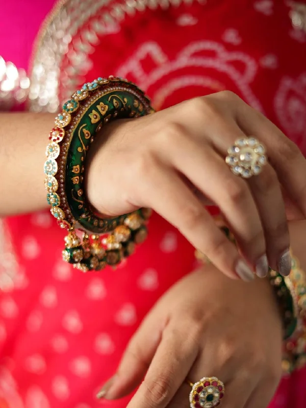 Flash Sale On Stunning Jewelry – Don't Miss Out Mughal Meena Openable Kada Pair