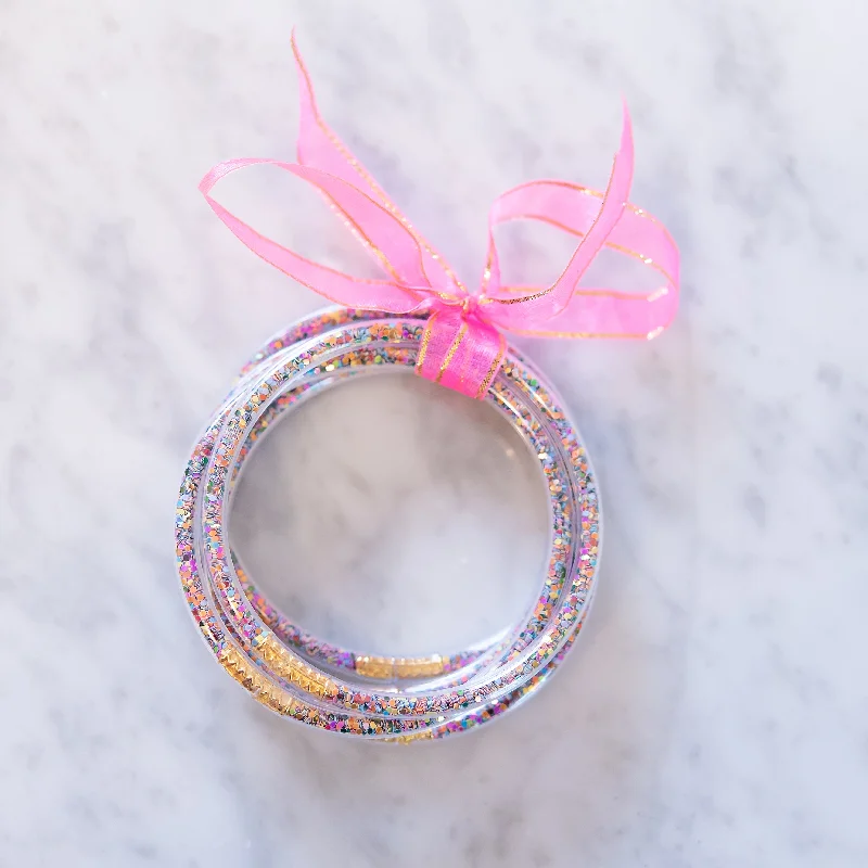 Elegant Designs, Unbeatable Discounts – Shop Jewelry Now Multi-Color Confetti Party Bangles