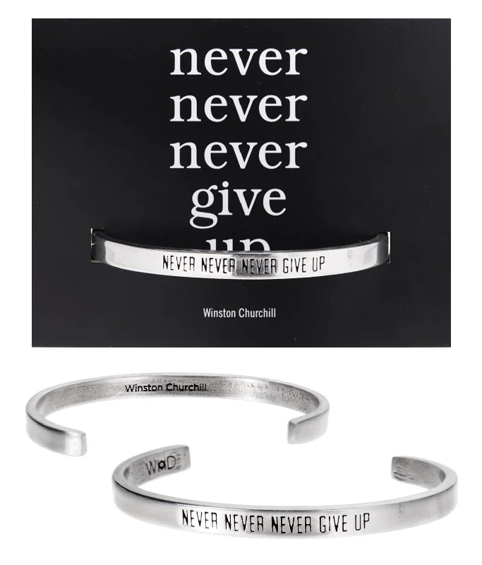 Flash Sale On Elegant Jewelry – Don't Miss Out Never Never Never Give Up Winston Churchill Quotable Cuff Bracelet Flash Sale On Elegant Jewelry – Don't Miss Out Never Never Never Give Up Winston Churchill Quotable Cuff Bracelet